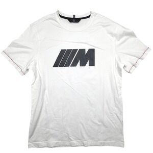 BMW M Motorsport Logo T Shirt Mens Medium White Performance Short Sleeve
